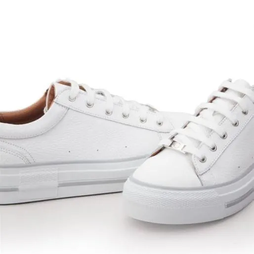 Avena White Leather Women Moda In Pelle Casual Trainers Avena White Leather Women Moda In Pelle Casual Trainers
