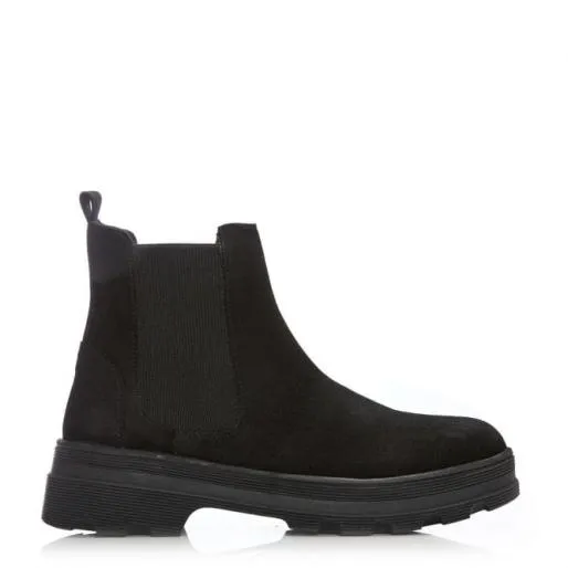 B Arctic Black Suede Women Moda In Pelle Ankle Boots