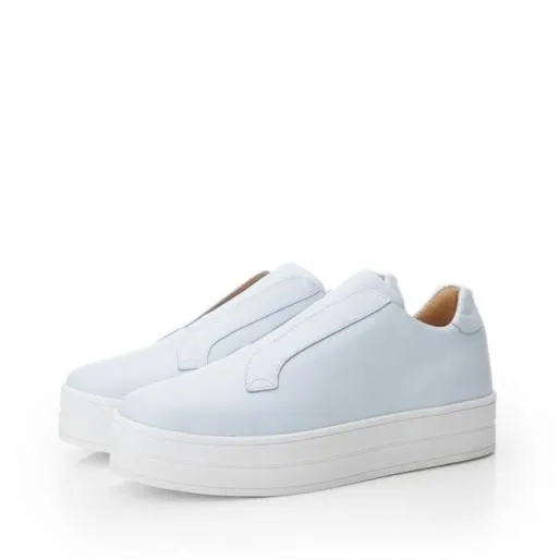 BBath Light Blue Leather Women Moda In Pelle SlipOn Trainers BBath Light Blue Leather Women Moda In Pelle SlipOn Trainers