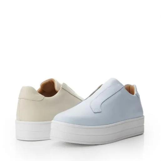 BBath Light Blue Leather Women Moda In Pelle SlipOn Trainers BBath Light Blue Leather Women Moda In Pelle SlipOn Trainers