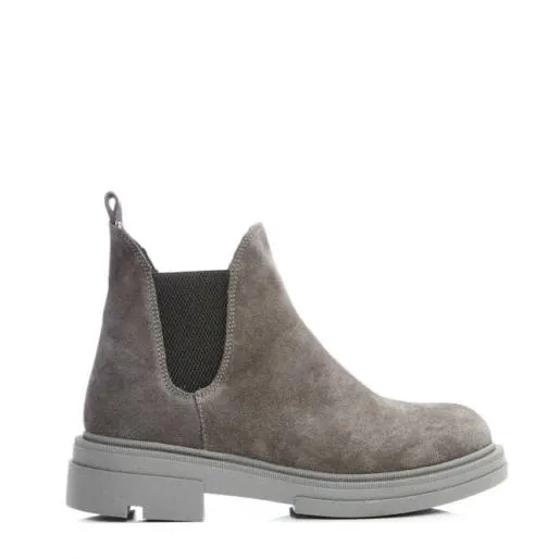 B Binkie Grey Suede Women Moda In Pelle Ankle Boots