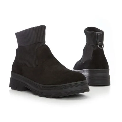 B Collins Black Suede Women Moda In Pelle Ankle Boots B Collins Black Suede Women Moda In Pelle Ankle Boots