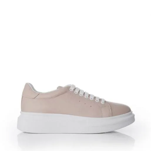 BDreami Nude Leather Women Moda In Pelle Platform Trainers