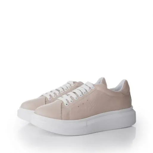 BDreami Nude Leather Women Moda In Pelle Platform Trainers