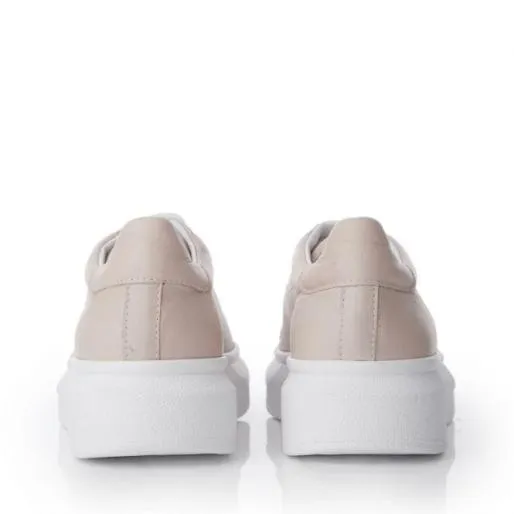 BDreami Nude Leather Women Moda In Pelle Platform Trainers