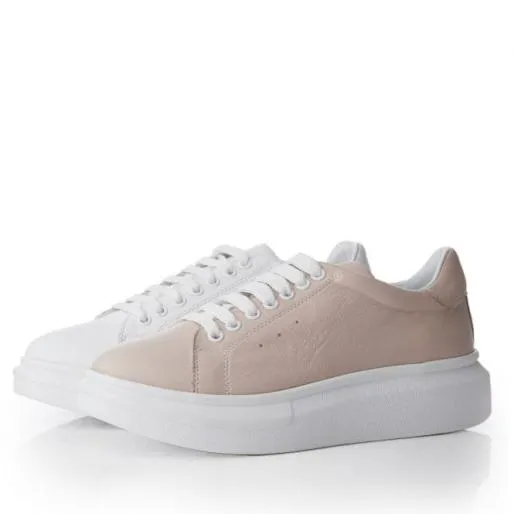 BDreami Nude Leather Women Moda In Pelle Platform Trainers