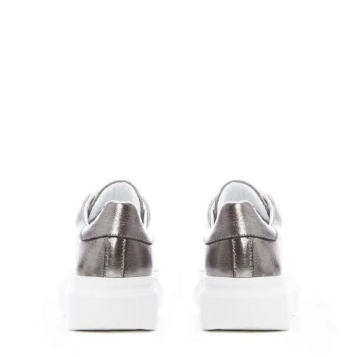 BDreami Pewter Leather Women Moda In Pelle Platform Trainers BDreami Pewter Leather Women Moda In Pelle Platform Trainers