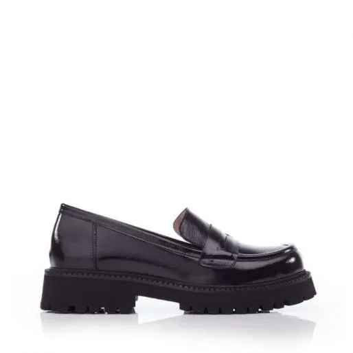BJackson Black Patent Leather Women Moda In Pelle Brogues And Loafers