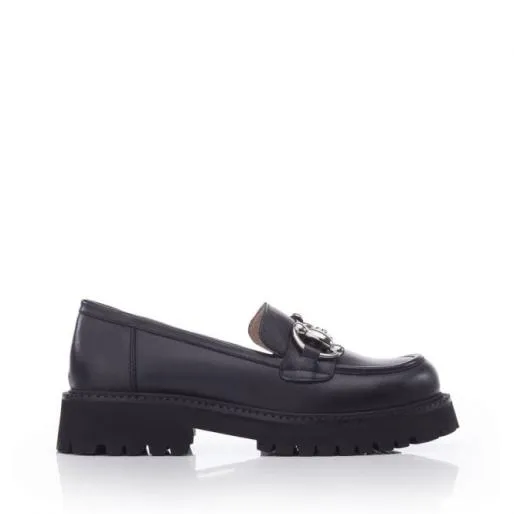 BKeegan Black Leather Women Moda In Pelle Brogues And Loafers