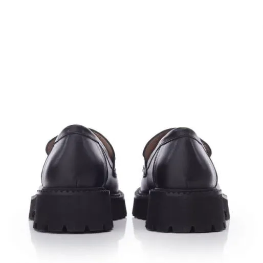 BKeegan Black Leather Women Moda In Pelle Brogues And Loafers