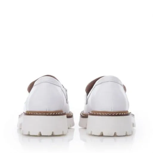 BKeegan White Leather Women Moda In Pelle Brogues And Loafers BKeegan White Leather Women Moda In Pelle Brogues And Loafers