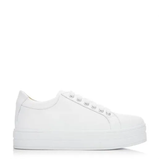BKendall White Leather Women Moda In Pelle Platform Trainers BKendall White Leather Women Moda In Pelle Platform Trainers