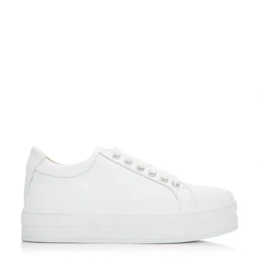 BKendall White Leather Women Moda In Pelle Platform Trainers BKendall White Leather Women Moda In Pelle Platform Trainers