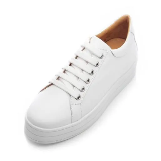 BKendall White Leather Women Moda In Pelle Platform Trainers BKendall White Leather Women Moda In Pelle Platform Trainers