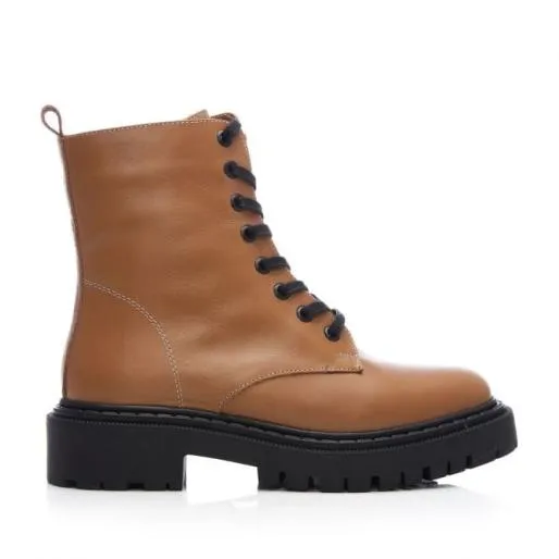 BLucky Tan Leather Women Moda In Pelle Ankle Boots