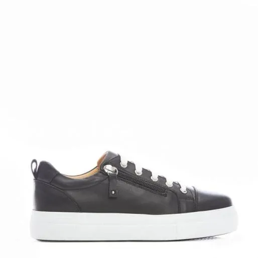 BMista Black Leather Women Moda In Pelle Casual Shoes And Trainers