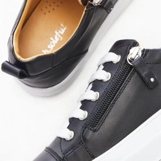 BMista Black Leather Women Moda In Pelle Casual Shoes And Trainers