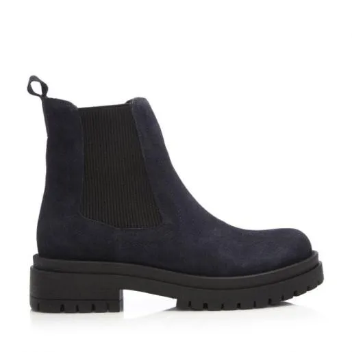 BWaya Navy Suede Women Moda In Pelle Ankle Boots