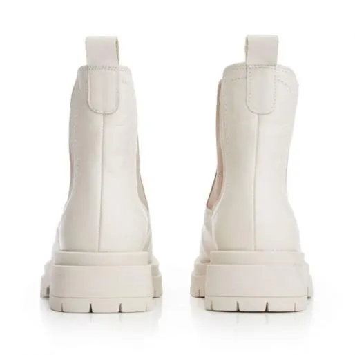 BWaya White Leather Women Moda In Pelle Ankle Boots BWaya White Leather Women Moda In Pelle Ankle Boots