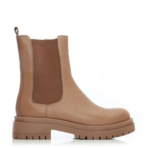 B Wolfie Tan Leather Women Moda In Pelle Chelsea Boots