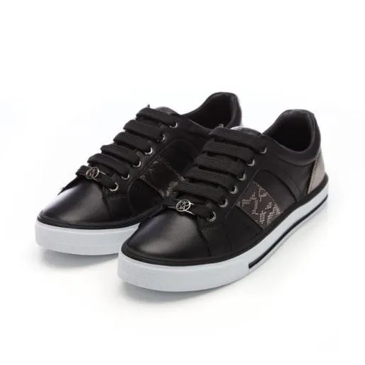 Babette Black Leather Women Moda In Pelle Casual Trainers Babette Black Leather Women Moda In Pelle Casual Trainers