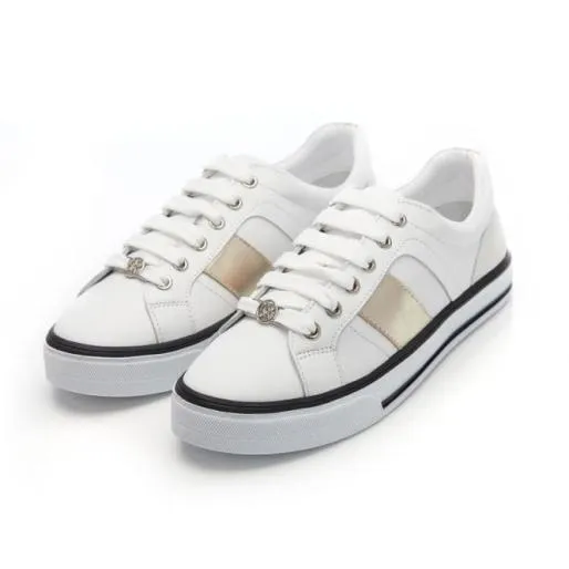 Babette White Leather Women Moda In Pelle Casual Trainers Babette White Leather Women Moda In Pelle Casual Trainers