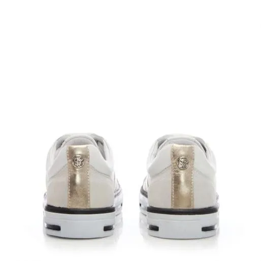 Babette White Leather Women Moda In Pelle Casual Trainers Babette White Leather Women Moda In Pelle Casual Trainers