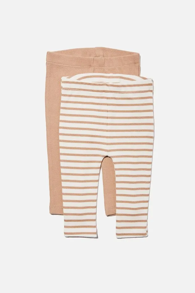 Baby Bottoms Cotton On 2 Pack Essentials Skinny Legging Taupy Brown