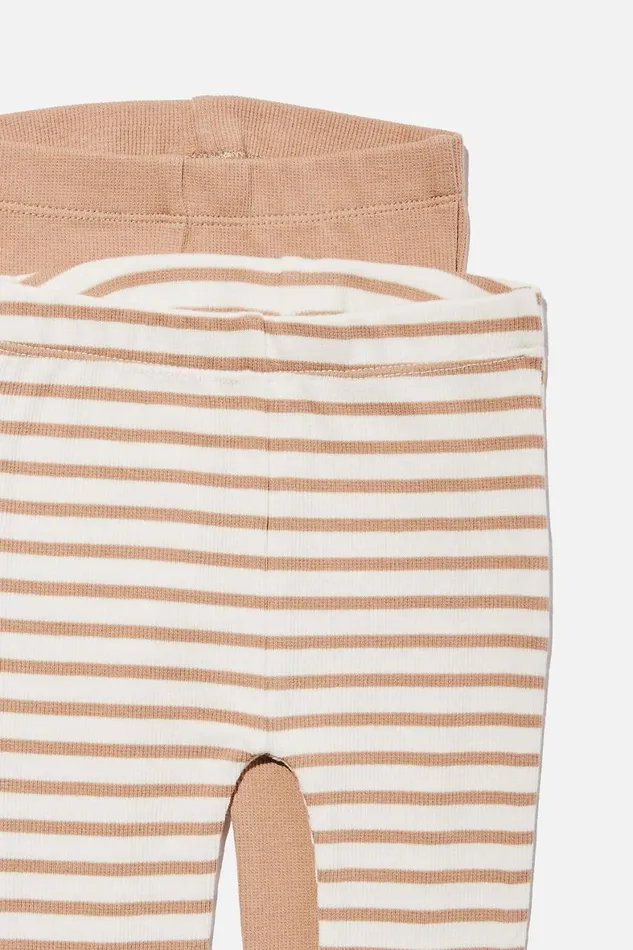 Baby Bottoms Cotton On 2 Pack Essentials Skinny Legging Taupy Brown