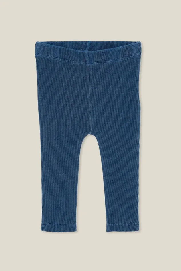 Baby Bottoms Cotton On The Row Rib Skinny Legging Petty Blue Wash