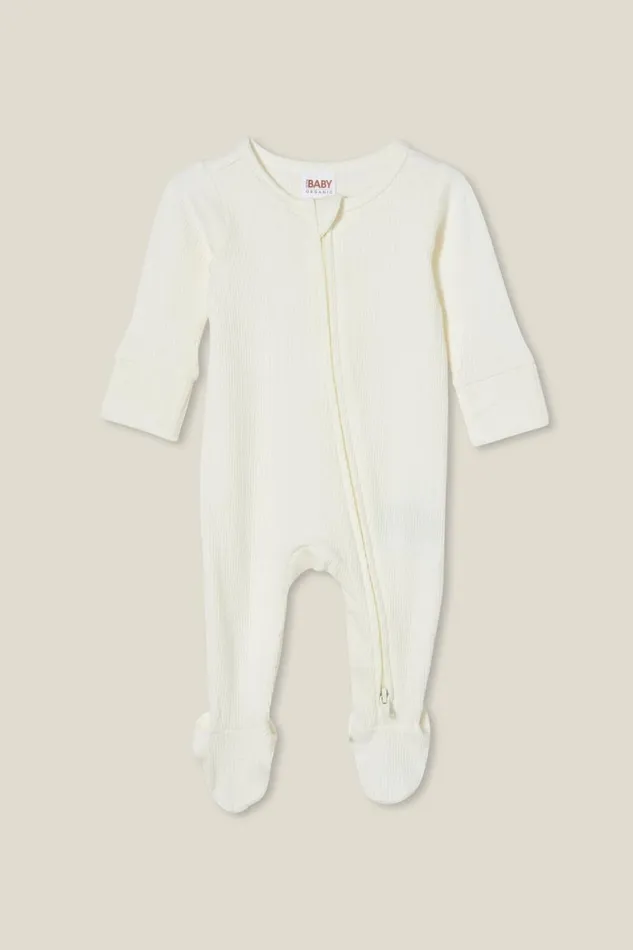 Baby Rompers and All In Ones Cotton On Organic Newborn Pointelle Zip Romper Milk Baby Rompers and All In Ones Cotton On Organic Newborn Pointelle Zip Romper Milk