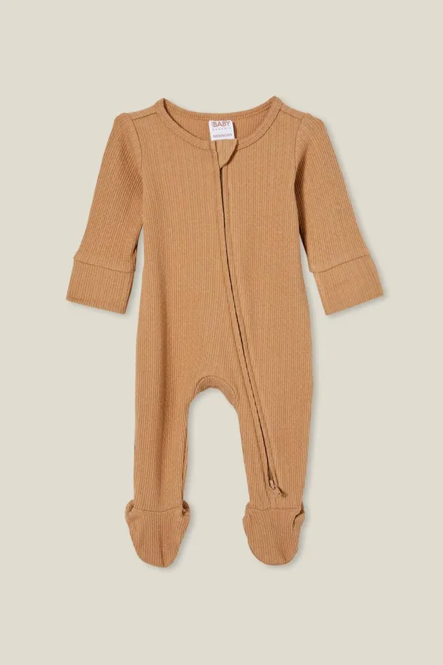 Baby Rompers and All In Ones Cotton On Organic Newborn Pointelle Zip Romper Taupy Brown Baby Rompers and All In Ones Cotton On Organic Newborn Pointelle Zip Romper Taupy Brown