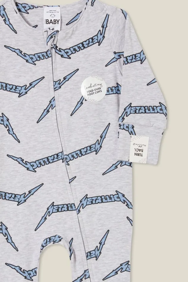 Baby Rompers and All In Ones Cotton On The Billie Long Sleeve Zip Romper License Lcn Pro Cloud Marlemetalica Stamp