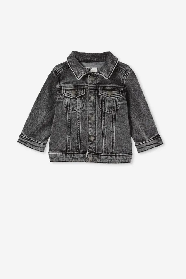 Baby Tops Jackets and Sweaters Cotton On Cher Denim Jacket Cottesloe Washed Black Baby Tops Jackets and Sweaters Cotton On Cher Denim Jacket Cottesloe Washed Black
