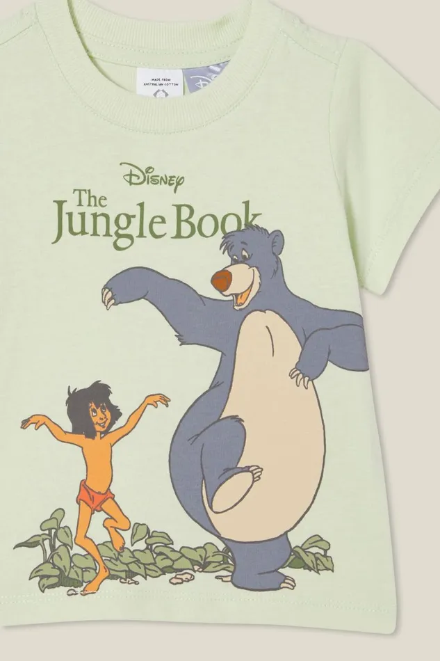 Baby Tops Jackets and Sweaters Cotton On Jamie Short Sleeve TeeLicense Lcn Dis Green Lilythe Jungle Book