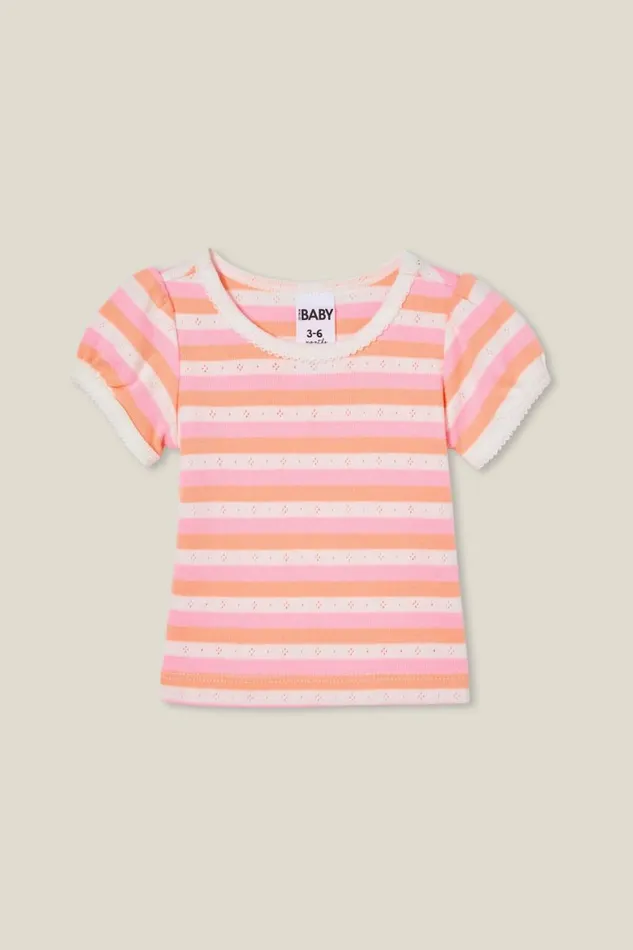 Baby Tops Jackets and Sweaters Cotton On Luna Pointelle Tee Vanillablush Pinktropical Orange Stripe Baby Tops Jackets and Sweaters Cotton On Luna Pointelle Tee Vanillablush Pinktropical Orange Stripe