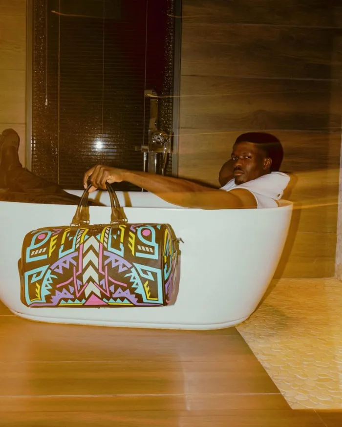 Bags SPRAYGROUND AI PATH TO THE FUTURE III DUFFLE 8211 SANDFLOWER COLLAB GLOW IN THE DARK