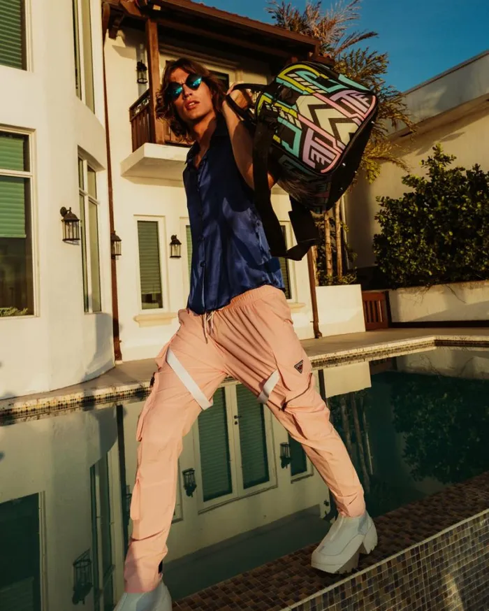 Bags SPRAYGROUND AI PATH TO THE FUTURE III DUFFLE 8211 SANDFLOWER COLLAB GLOW IN THE DARK