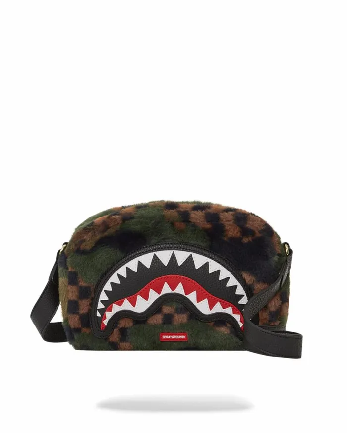 Bags SPRAYGROUND BIG SKY FUR SHARK MESSENGER BRICK BAG
