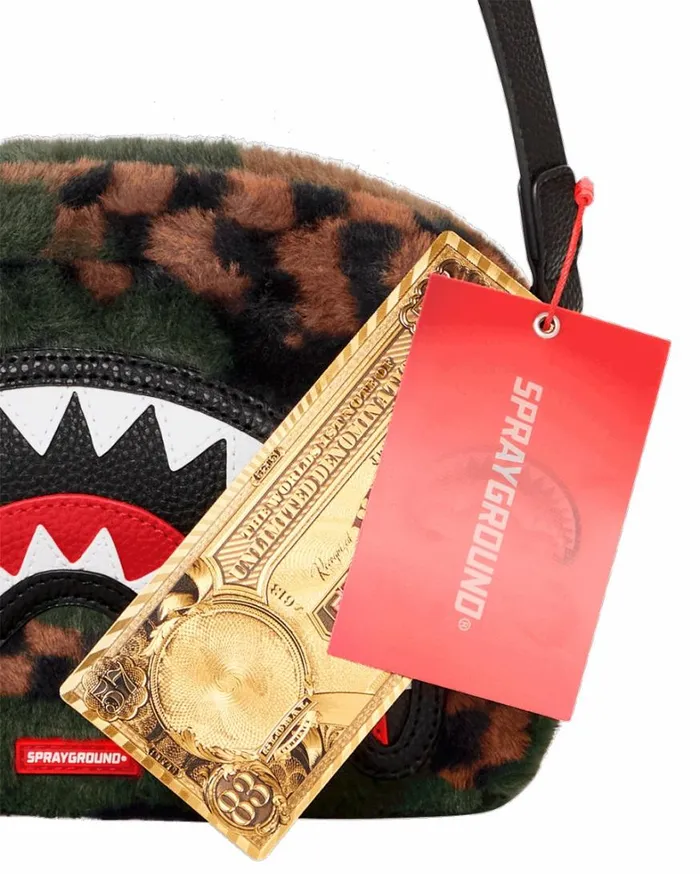 Bags SPRAYGROUND BIG SKY FUR SHARK MESSENGER BRICK BAG