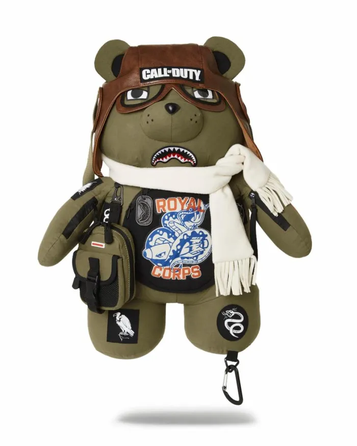 Bags SPRAYGROUND CALL OF DUTY AVIATOR FEARLESS MONEYBEAR TEDDYBEAR BACKPACK