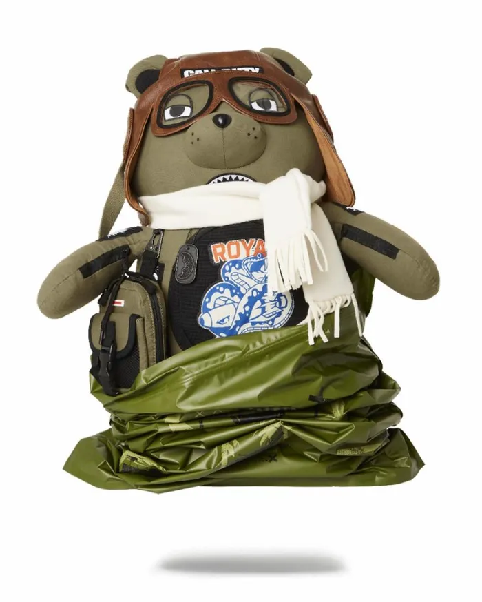 Bags SPRAYGROUND CALL OF DUTY AVIATOR FEARLESS MONEYBEAR TEDDYBEAR BACKPACK