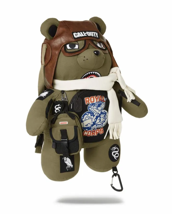 Bags SPRAYGROUND CALL OF DUTY AVIATOR FEARLESS MONEYBEAR TEDDYBEAR BACKPACK