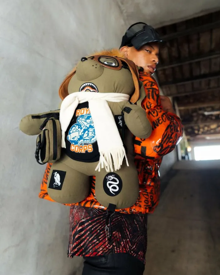 Bags SPRAYGROUND CALL OF DUTY AVIATOR FEARLESS MONEYBEAR TEDDYBEAR BACKPACK