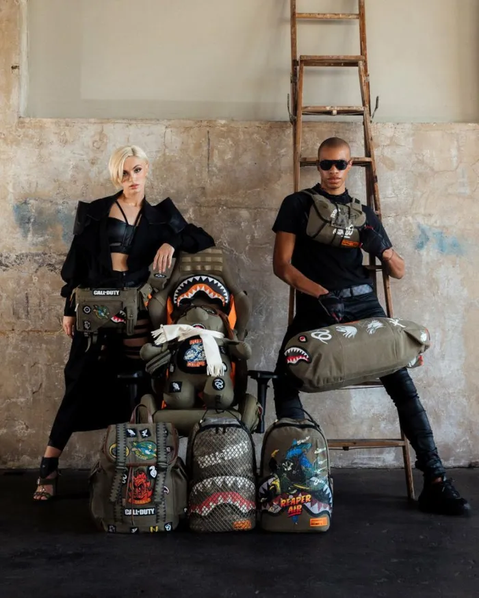Bags SPRAYGROUND CALL OF DUTY AVIATOR FEARLESS MONEYBEAR TEDDYBEAR BACKPACK