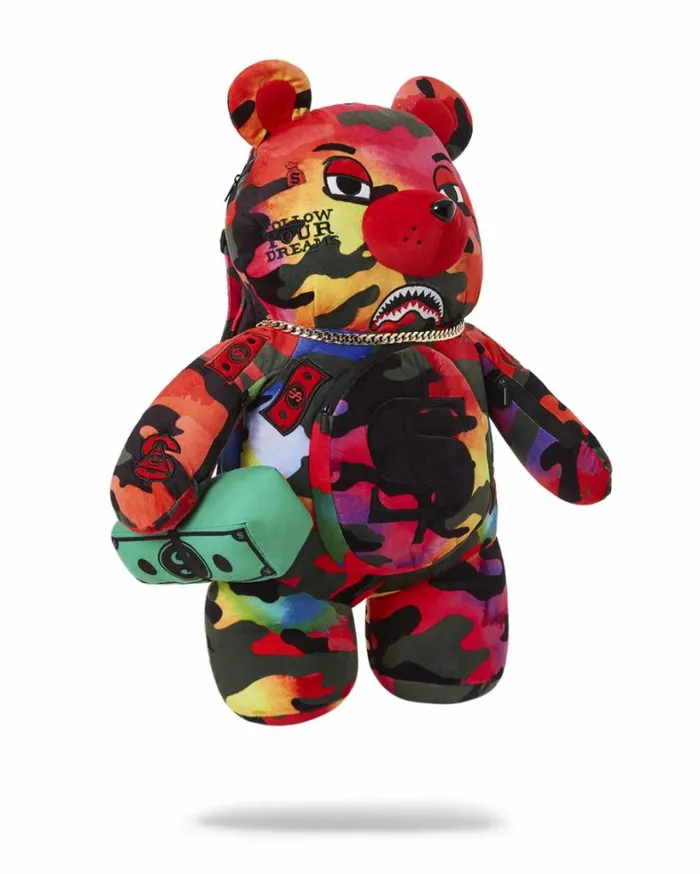 Bags SPRAYGROUND CAMOBURST MONEYBEAR TEDDYBEAR BACKPACK