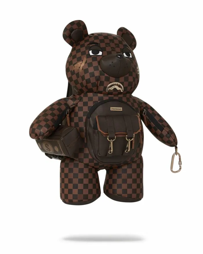 Bags SPRAYGROUND CHECKMATE ROYALE MONEYBEAR TEDDYBEAR BACKPACK