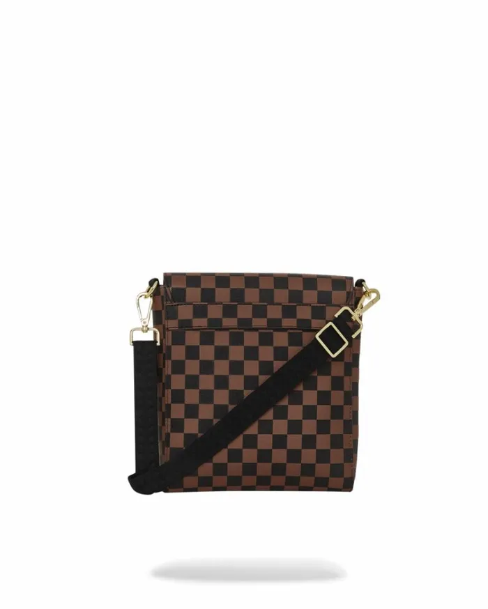 Bags SPRAYGROUND EXTERIOR GOLD ZIP POCKET SHARKS IN PARIS MESSENGER SLING BAG