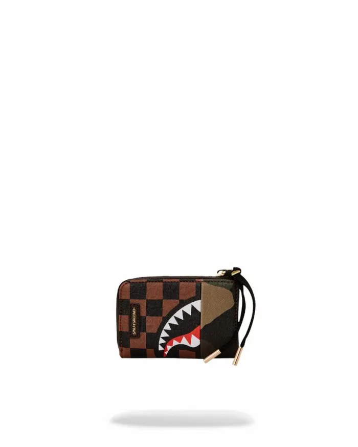 Bags SPRAYGROUND EXTERIOR GOLD ZIP POCKET SHARKS IN PARIS WALLET