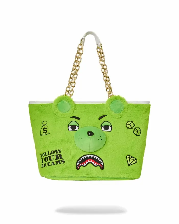 Bags SPRAYGROUND PLUSH MONEYBEAR TOTE GREEN
